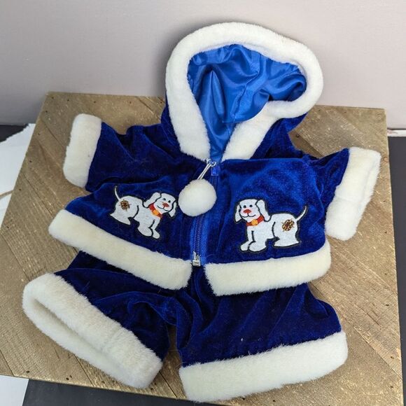 Bear factory Build a bear christmas outfit blue velvet santa suit - Picture 4 of 7
